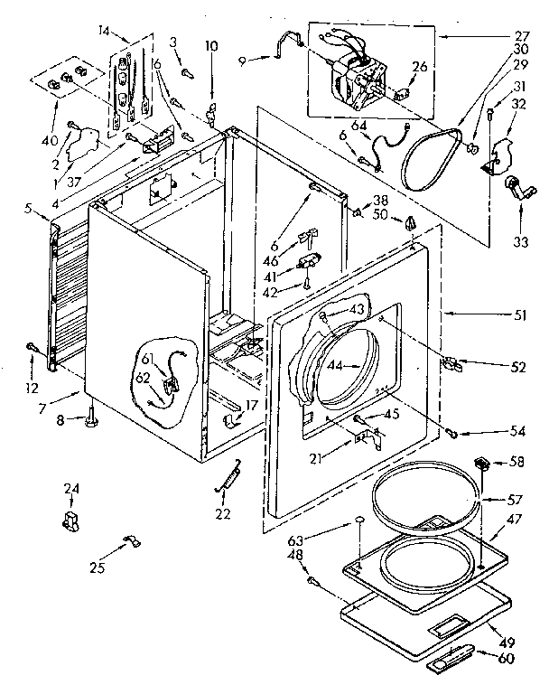 Kenmore 11086467600 cabinet parts diagram