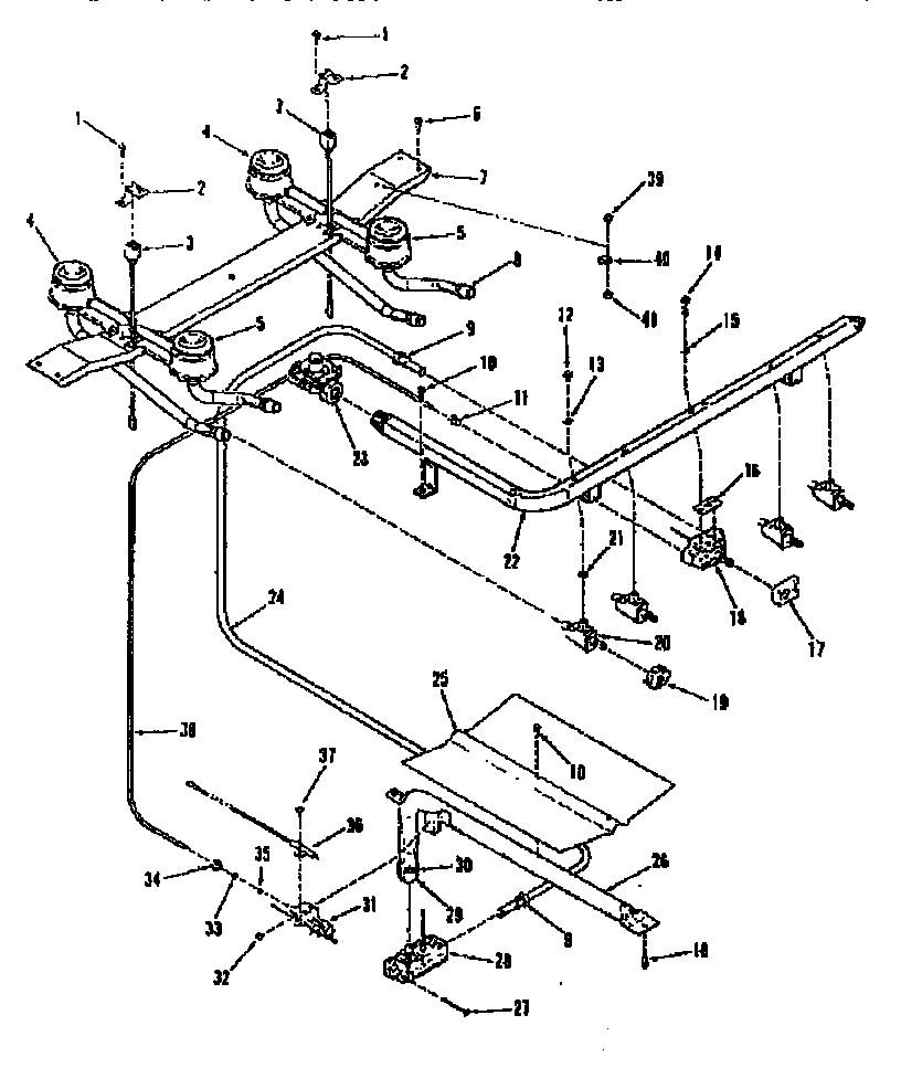 Kenmore 9117178710 burner section diagram