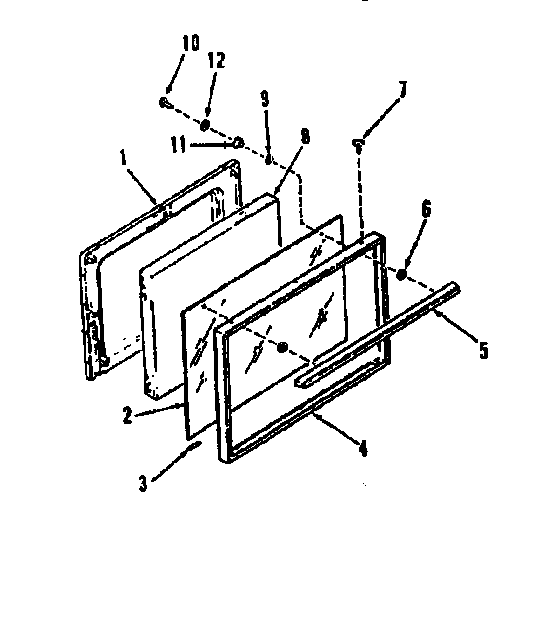 Kenmore 9117178710 oven door section diagram