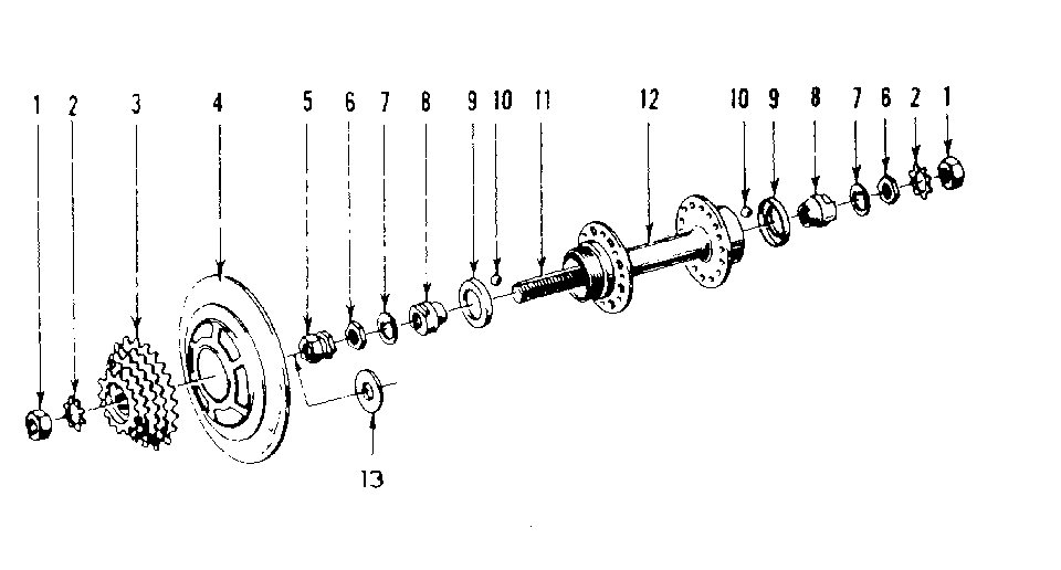 Sears 502474210 maillard atom parts list for rear hub diagram