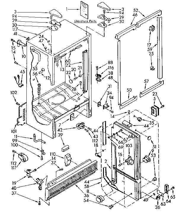 Kenmore 1068572480 cabinet parts diagram