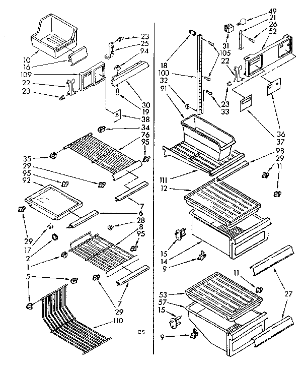 Kenmore 1068572480 liner parts diagram