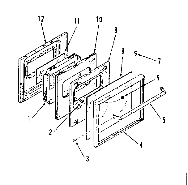 Kenmore 2784228690 oven door section diagram