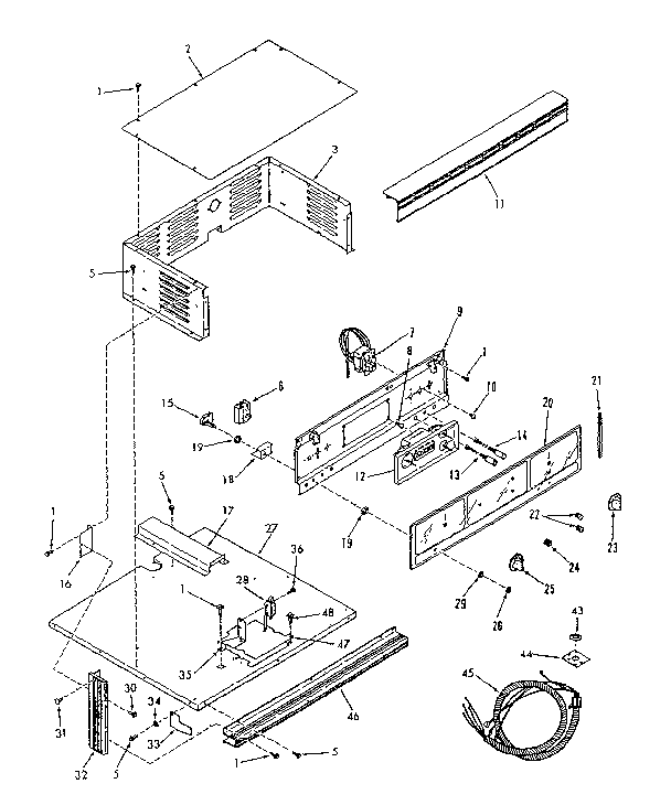Kenmore 2784258690 control panel section diagram