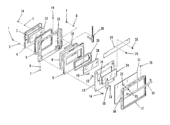 Kenmore 2784258690 oven door section diagram