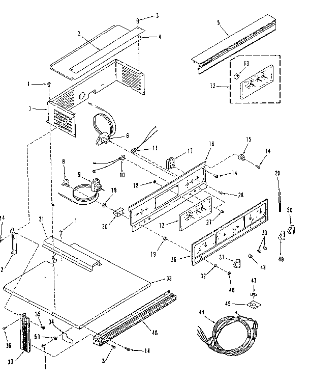Kenmore 2784268690 control panel section diagram