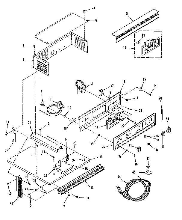 Kenmore 2784278690 panel section diagram