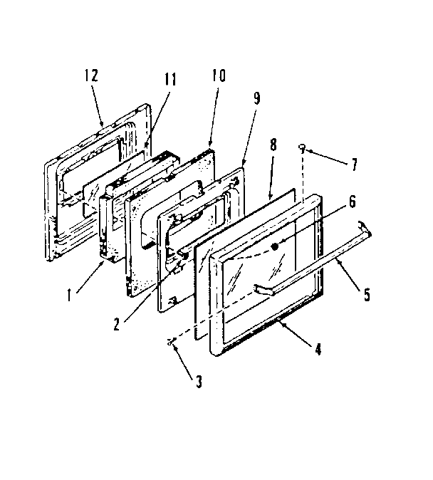 Kenmore 2784278690 lower oven door section diagram