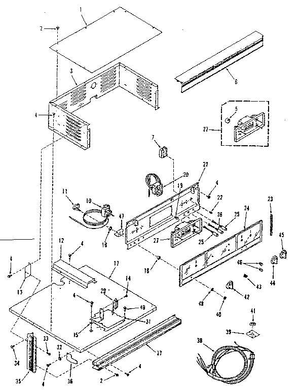 Kenmore 2784298690 control panel section diagram