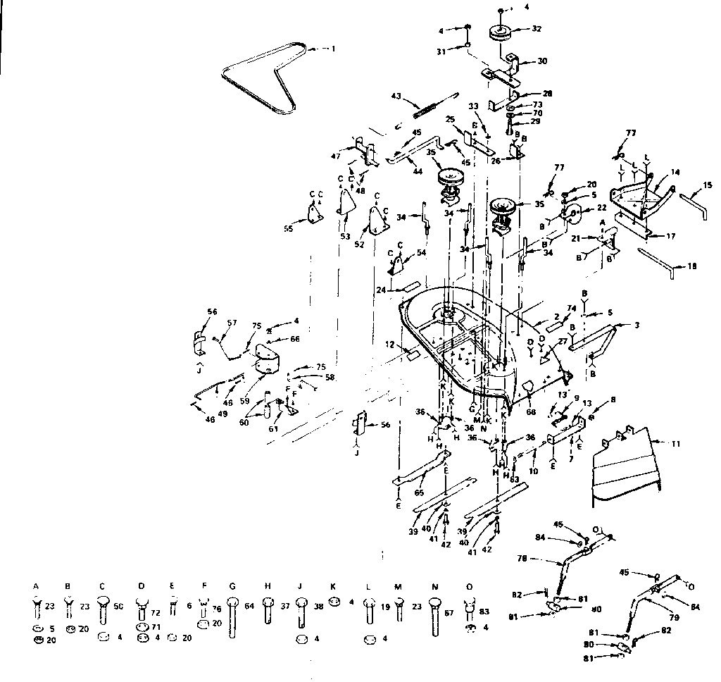 Craftsman 917253840 38" mower diagram