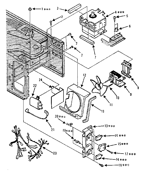 Kenmore 5648737480 switches and microwave parts diagram