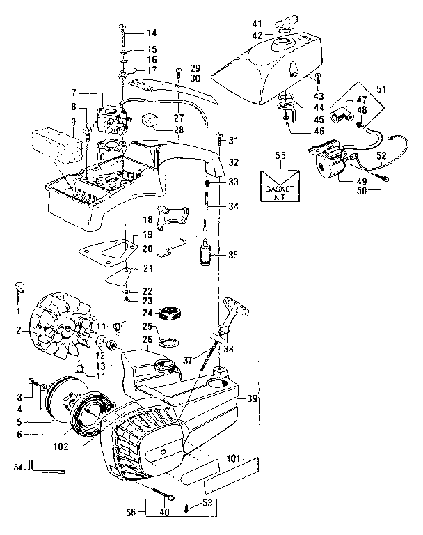 Craftsman 358355051 flywheel assembly diagram