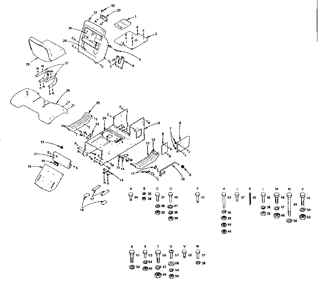 Craftsman 91725160 chassis, fender & dashboard diagram