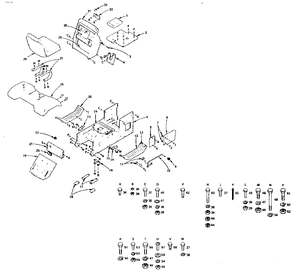 Craftsman 91725141 chassis, fender & dashboard diagram