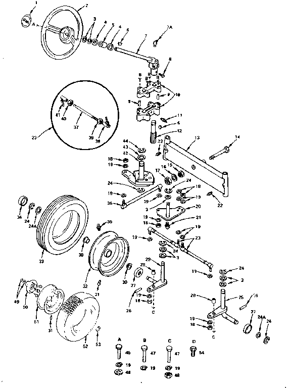 Craftsman 91725141 steering and front axle diagram