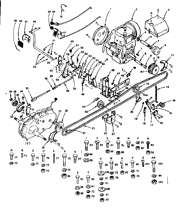 Craftsman 91725151 clutch-brake & drive diagram