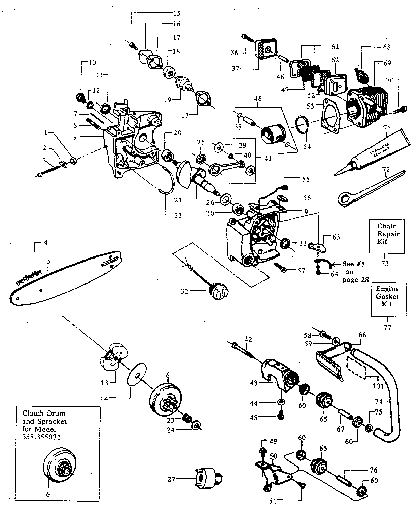 Craftsman 358355071 main frame diagram