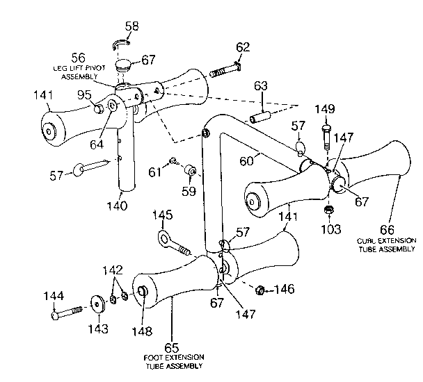 Lifestyler 15632 leg lift assembly diagram