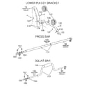 Excel 15632 lower pulley bracket, press bar & squat bar diagram