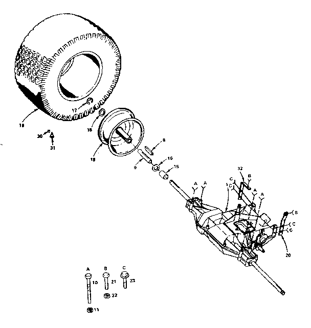 Craftsman 917255276 transaxle and rear wheel diagram