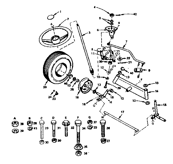 Craftsman 917255276 steering and front axle diagram