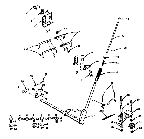 Craftsman 917255276 mower linkage diagram