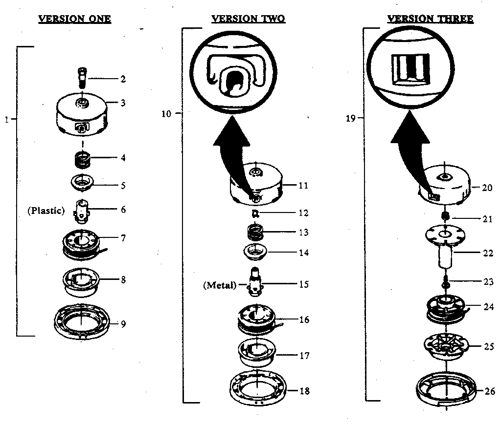 Craftsman 358796210 3 version cutting heads diagram