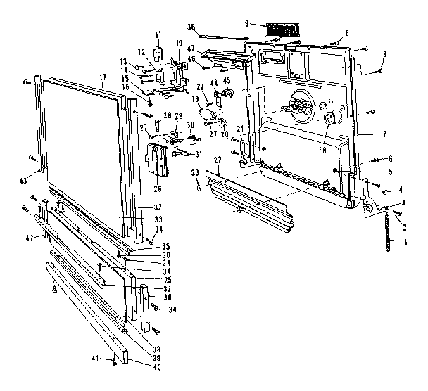 Kenmore 5871757581 door details diagram