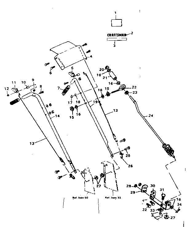 Craftsman 536884500 handle assembly diagram