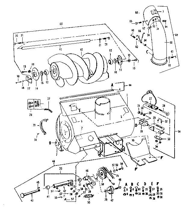 Craftsman 842260622 auger  assembly diagram