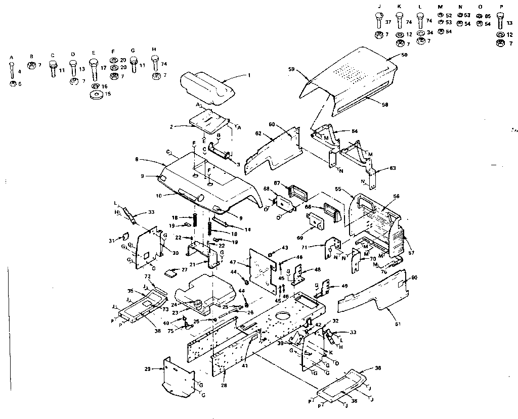 Craftsman 917255830 (1987) chassis and enclosures diagram