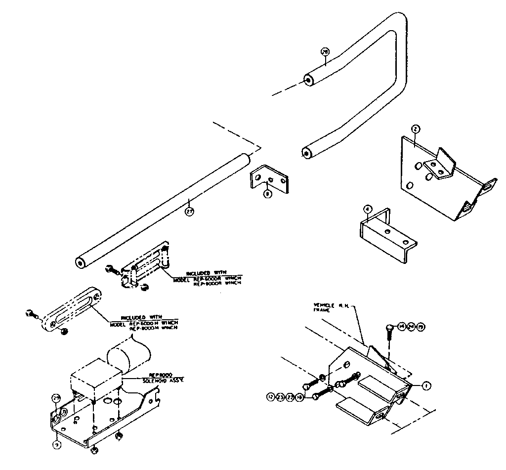 Ramsey P-8503G bracket assembly diagram