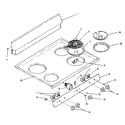 Kenmore 1199068710 backguard and cooktop diagram