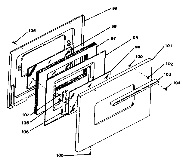 Kenmore 1199058710 oven door diagram