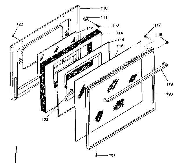 Kenmore 1199058710 oven door diagram