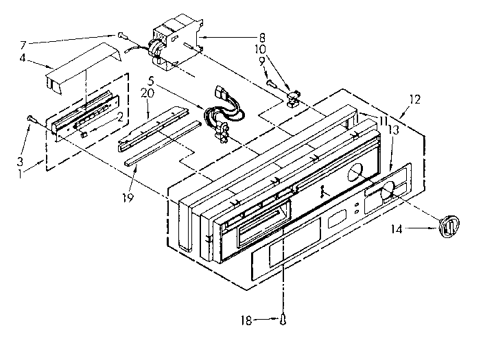 Kenmore 6651577580 control panel parts diagram