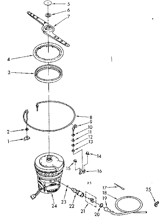 Kenmore 6651577580 heater, pump and lower sprayarm parts diagram
