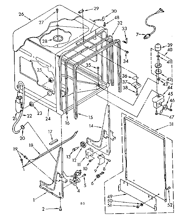 Kenmore 6651577580 tub parts diagram