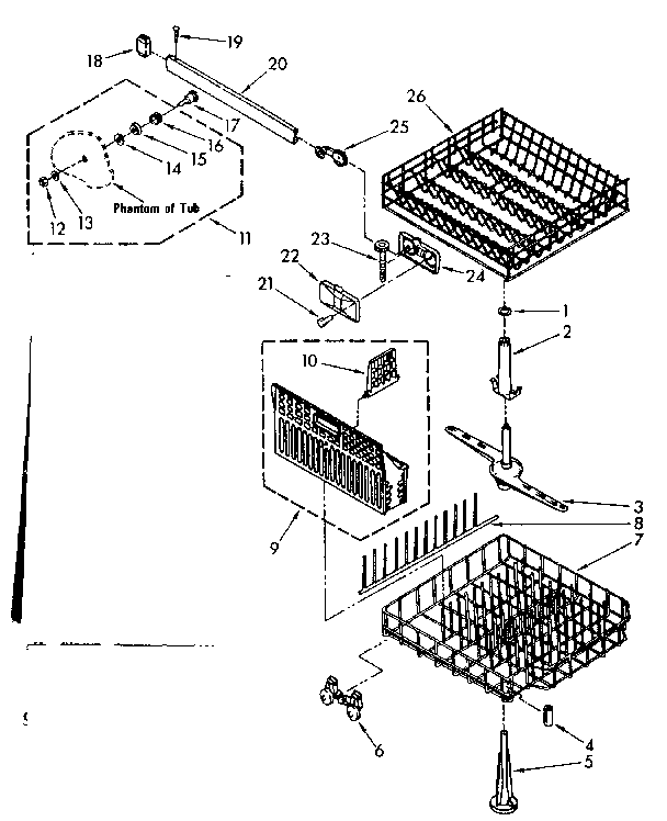 Kenmore 6651577580 dishrack parts diagram