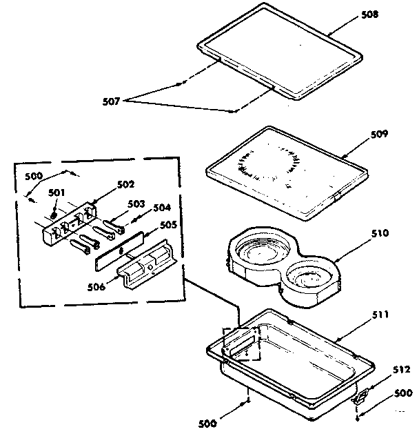 Kenmore 6289398490 smooth top module kit no. 4998030 diagram