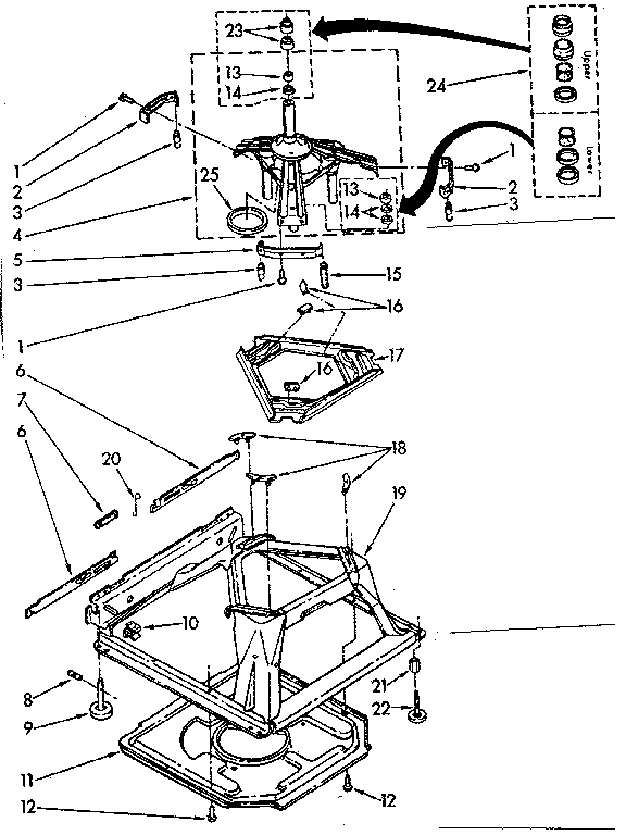 Kenmore 11081476200 machine base parts diagram