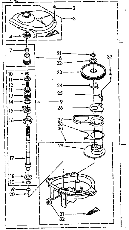 Kenmore 11081476200 gearcase parts diagram