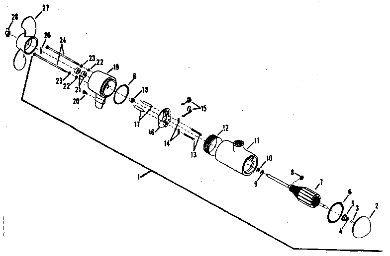 Minn Kota 555W electric motor assembly diagram