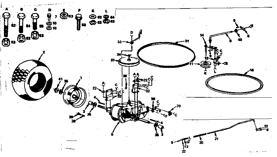 Craftsman 917252674 transmission & rear wheel diagram