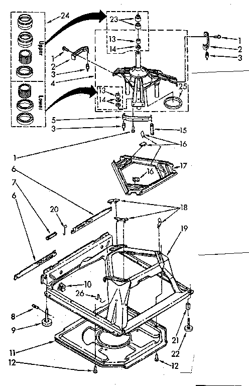Kenmore 11081360620 machine base parts diagram