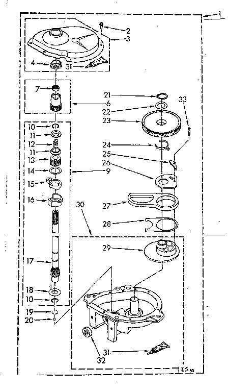 Kenmore 11081476820 gearcase parts diagram