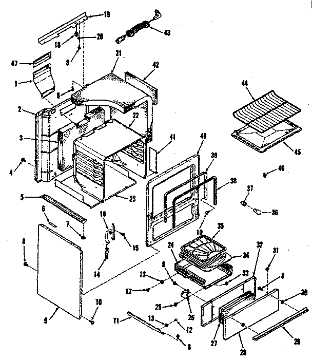Kenmore 9116148510 body section diagram