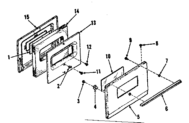 Kenmore 9116148510 oven door section diagram