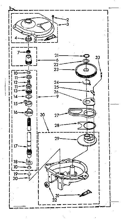 Kenmore 11081362110 gearcase parts diagram