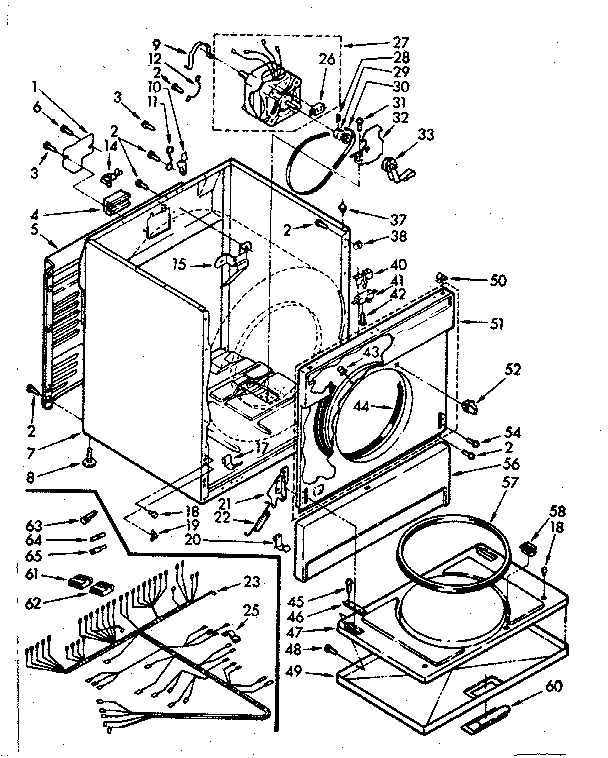 Kenmore 11076894600 cabinet assembly diagram